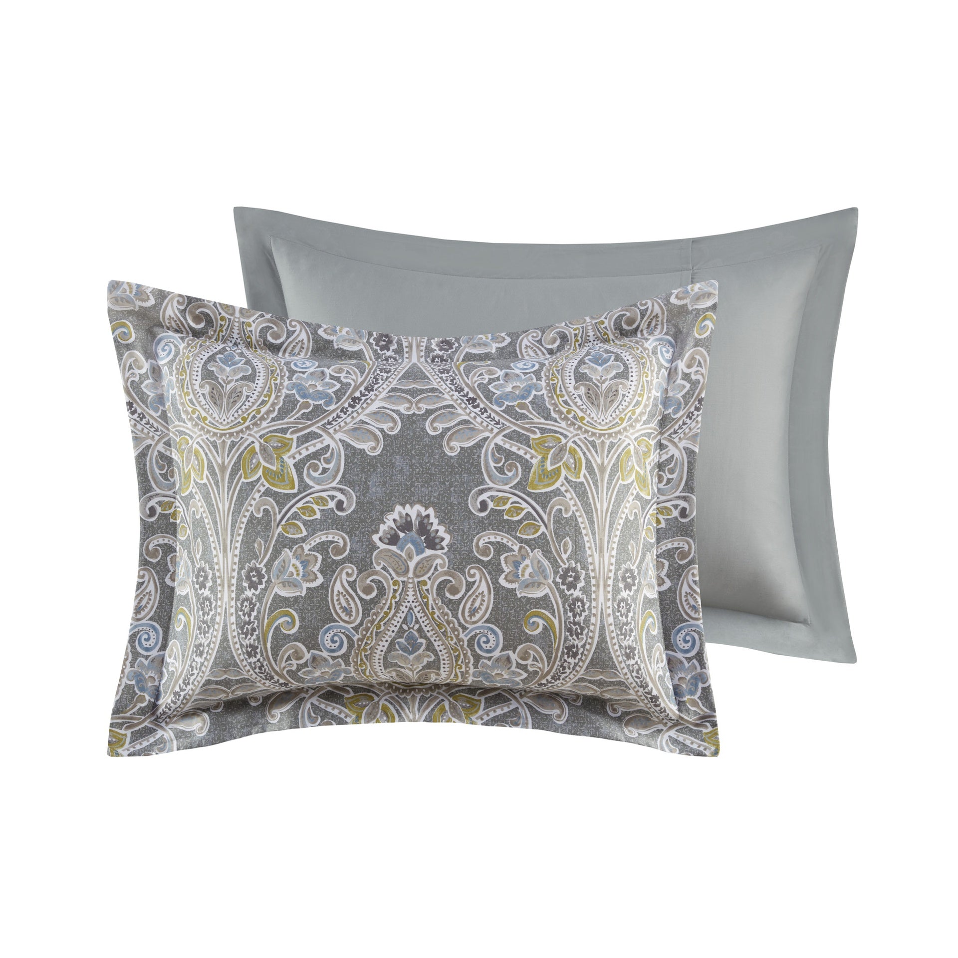 6 Piece Cotton Comforter Set Grey Queen
