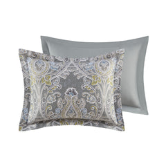 6 Piece Cotton Comforter Set Grey Queen