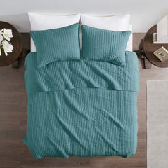 2 Piece Quilt Set Teal Twin/Twin XL