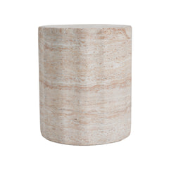 Outdoor/Indoor Lightweight Concrete Side Table,Travertine Finish