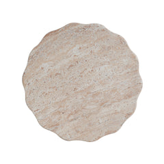 Outdoor/Indoor Lightweight Concrete Side Table,Travertine Finish