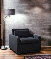 Naveen Dark Gray Fabric Swivel Chair with 1 Toss Pillow