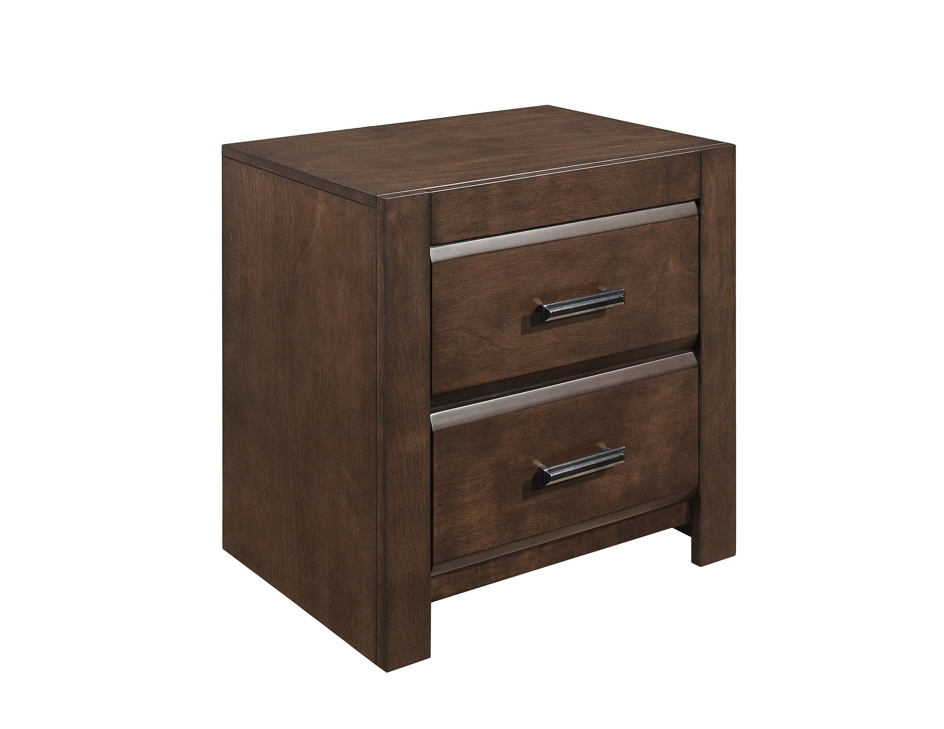 Espresso Finish Two Drawers Nightstand 1pc Contemporary Bold Framing Wooden Bedroom Furniture