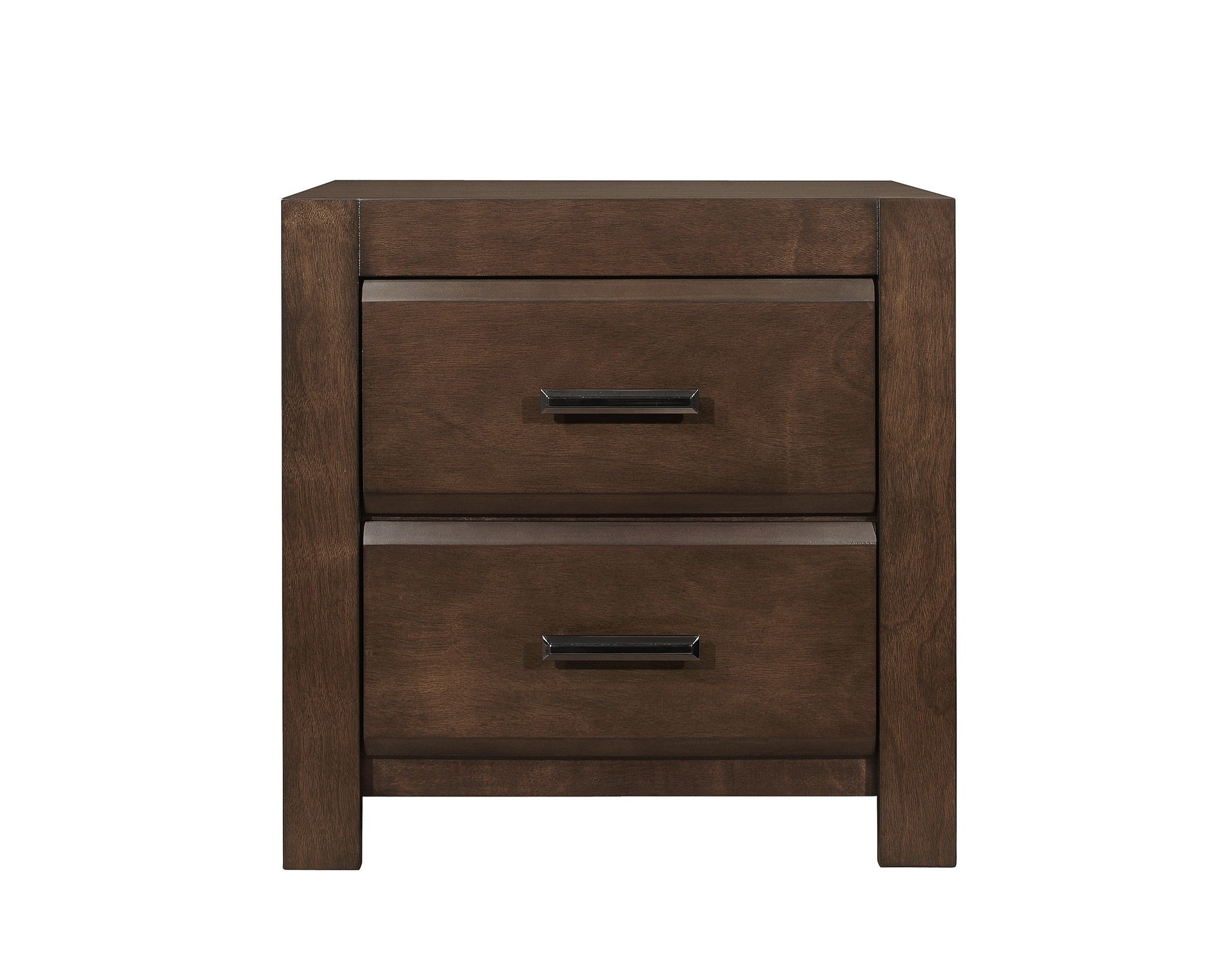 Espresso Finish Two Drawers Nightstand 1pc Contemporary Bold Framing Wooden Bedroom Furniture