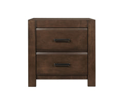 Espresso Finish Two Drawers Nightstand 1pc Contemporary Bold Framing Wooden Bedroom Furniture