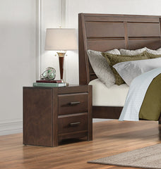 Espresso Finish Two Drawers Nightstand 1pc Contemporary Bold Framing Wooden Bedroom Furniture