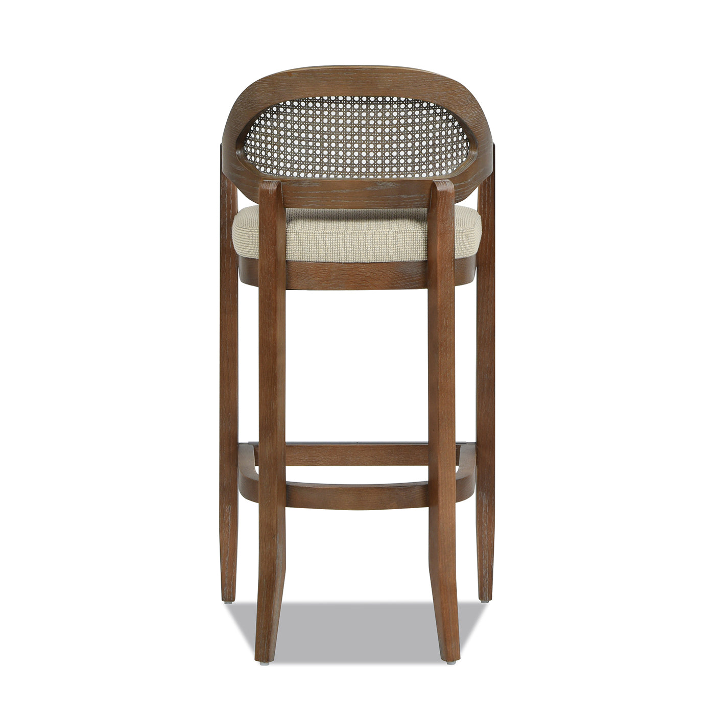 Americana Mid-Century Modern 30.5" Cane Back Bar Stool, Taupe Beige