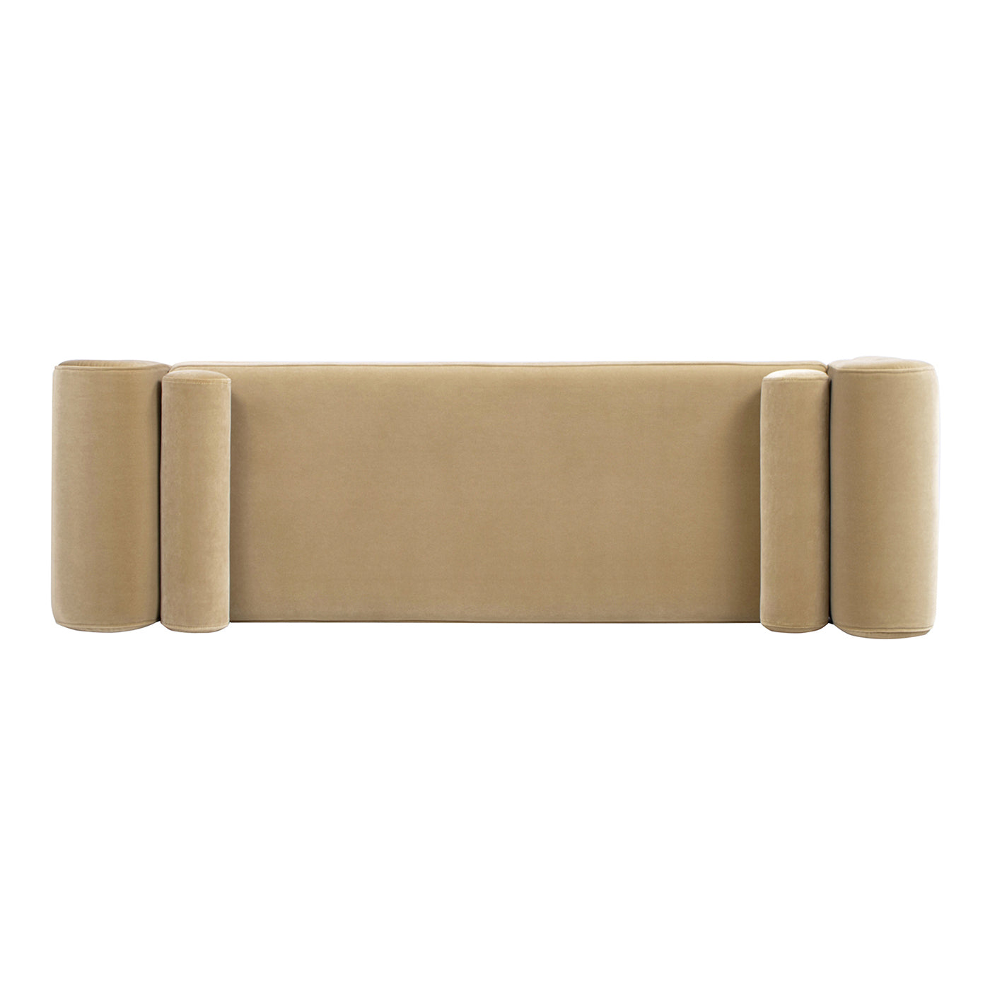 Mason 60.5" Arched Arm Bench with Bolster Pillows, Camel Brown Beige Performance Velvet