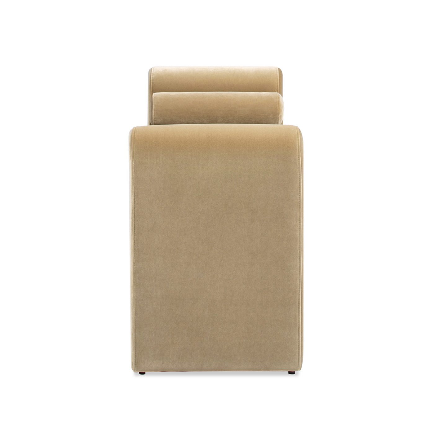 Mason 60.5" Arched Arm Bench with Bolster Pillows, Camel Brown Beige Performance Velvet