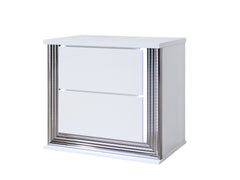 MOON SMOOTH WHITE NIGHTSTAND WITH LED