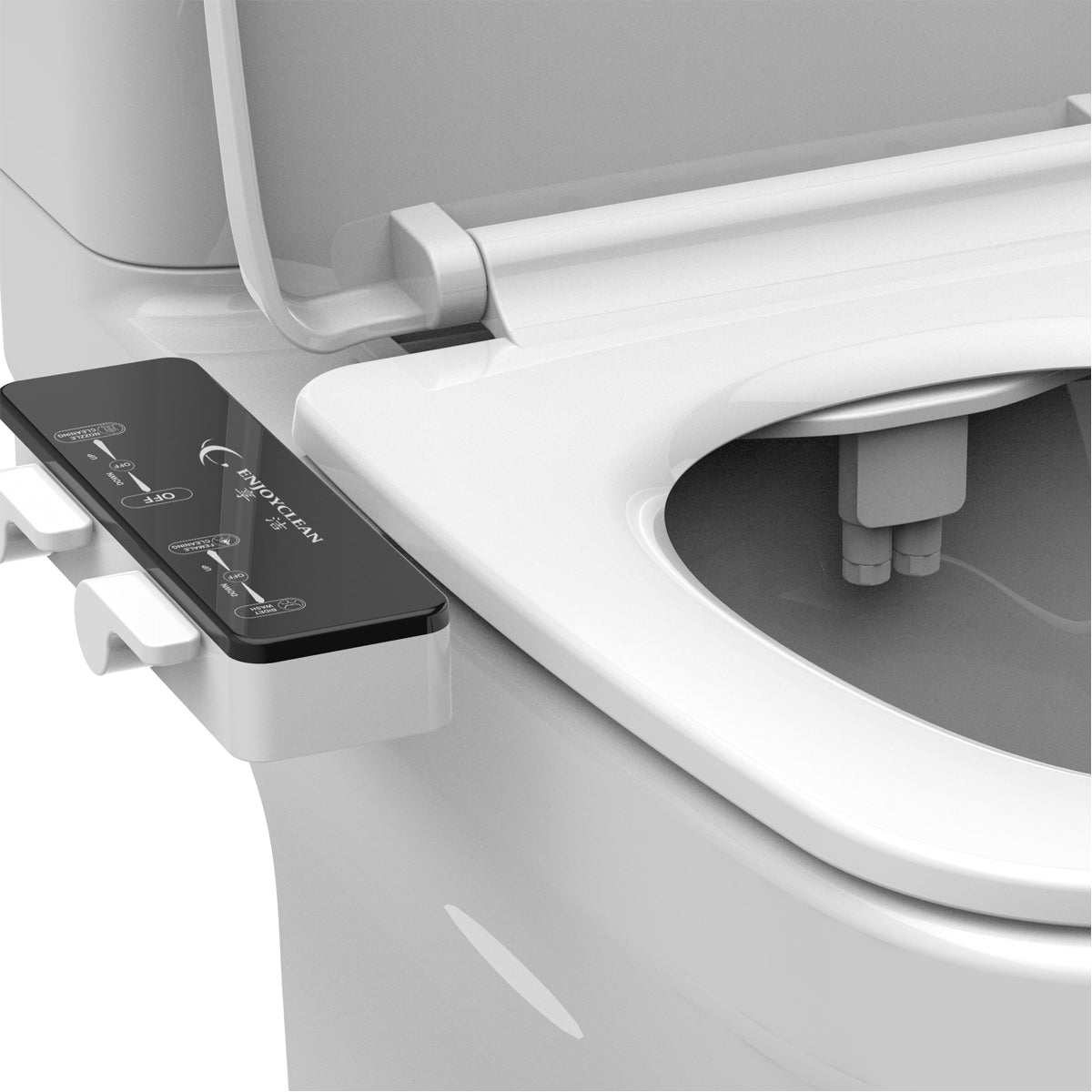 Touch Screen Toilet Bidet Dual Nozzle Spray Self Cleaning Water Pressure Control White