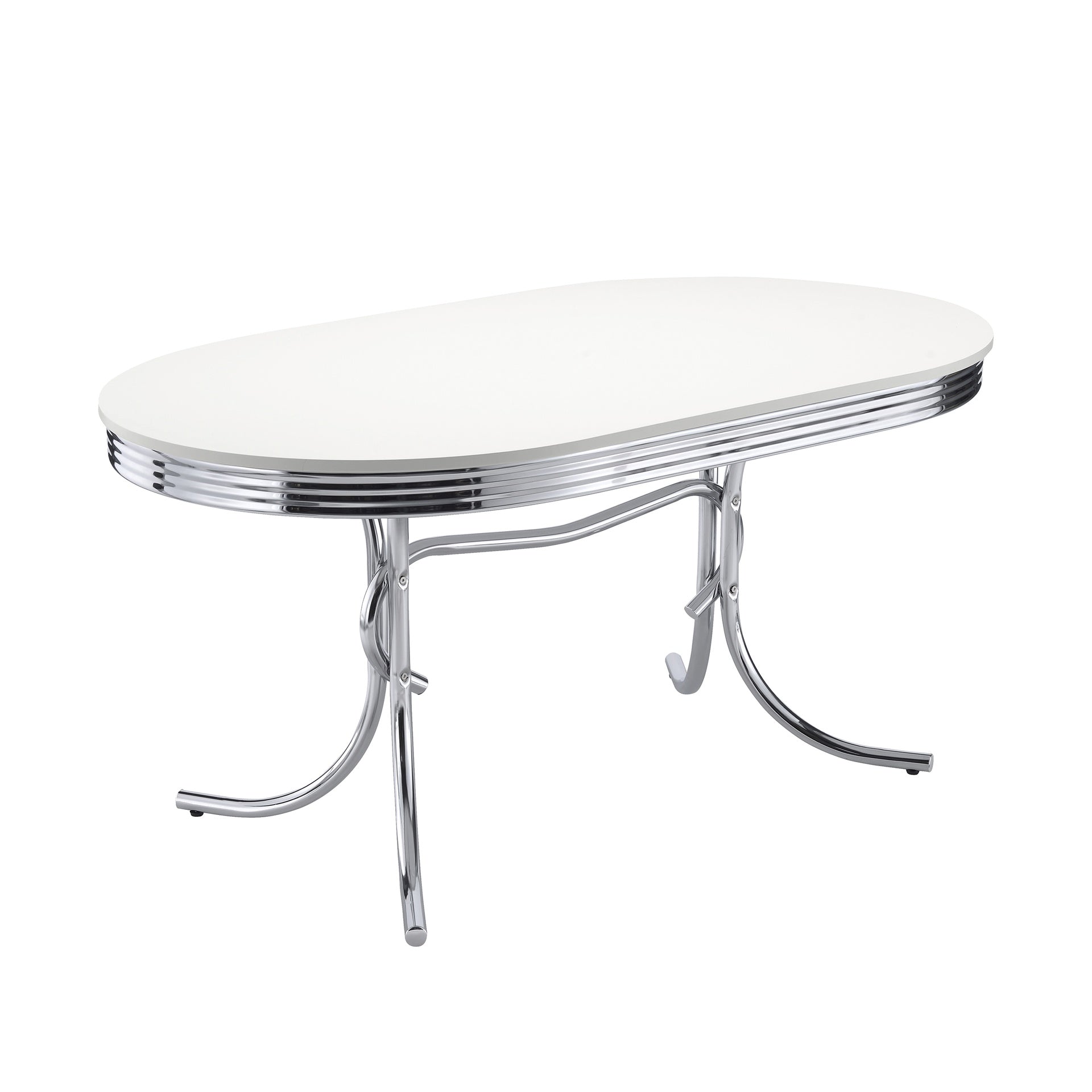 Midge White and Black 5-piece Oval Dining Table Set