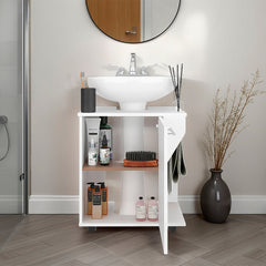 White Under Sink Storage Cabinet with Two Shelf