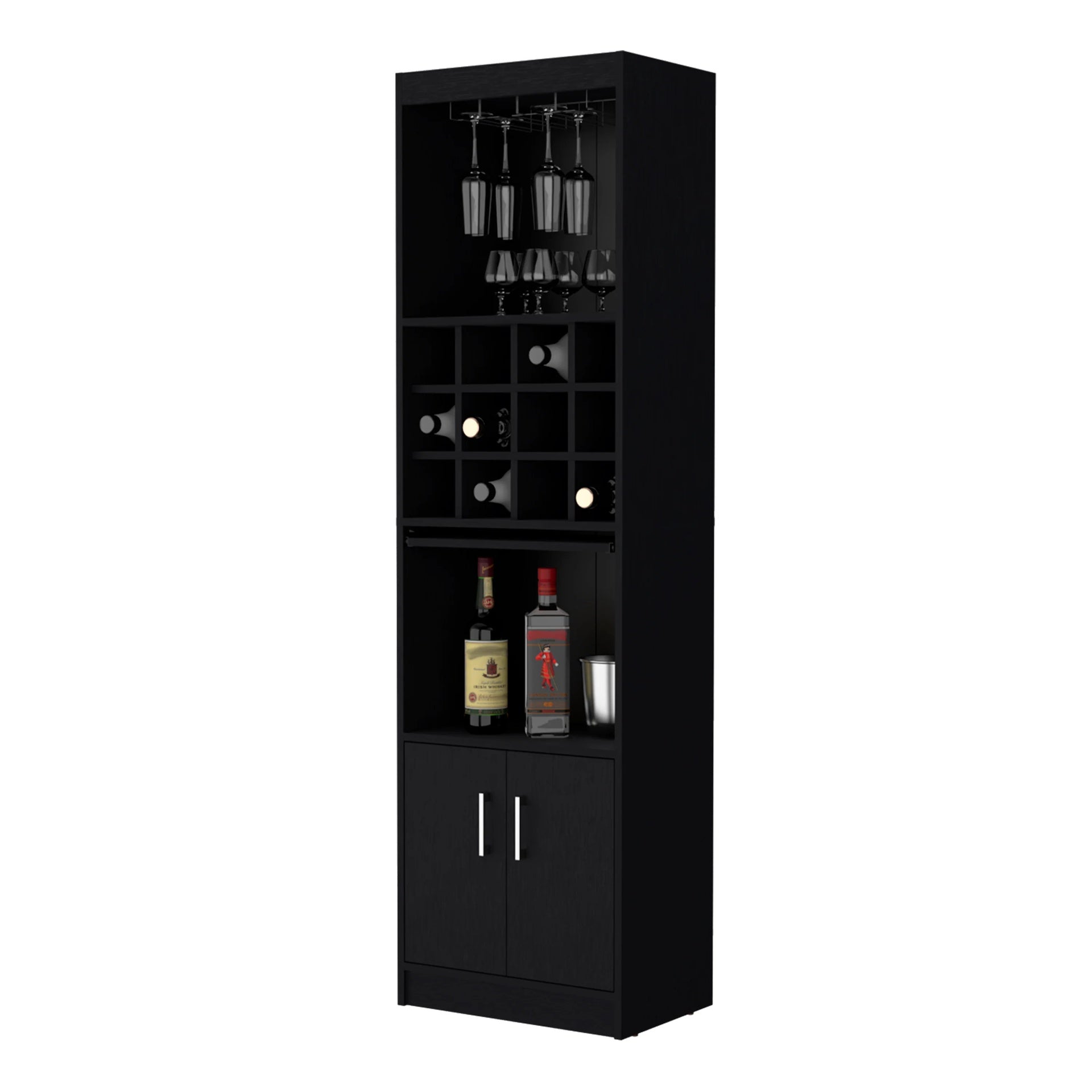 Wenge Bar Cabinet with Wine Storage