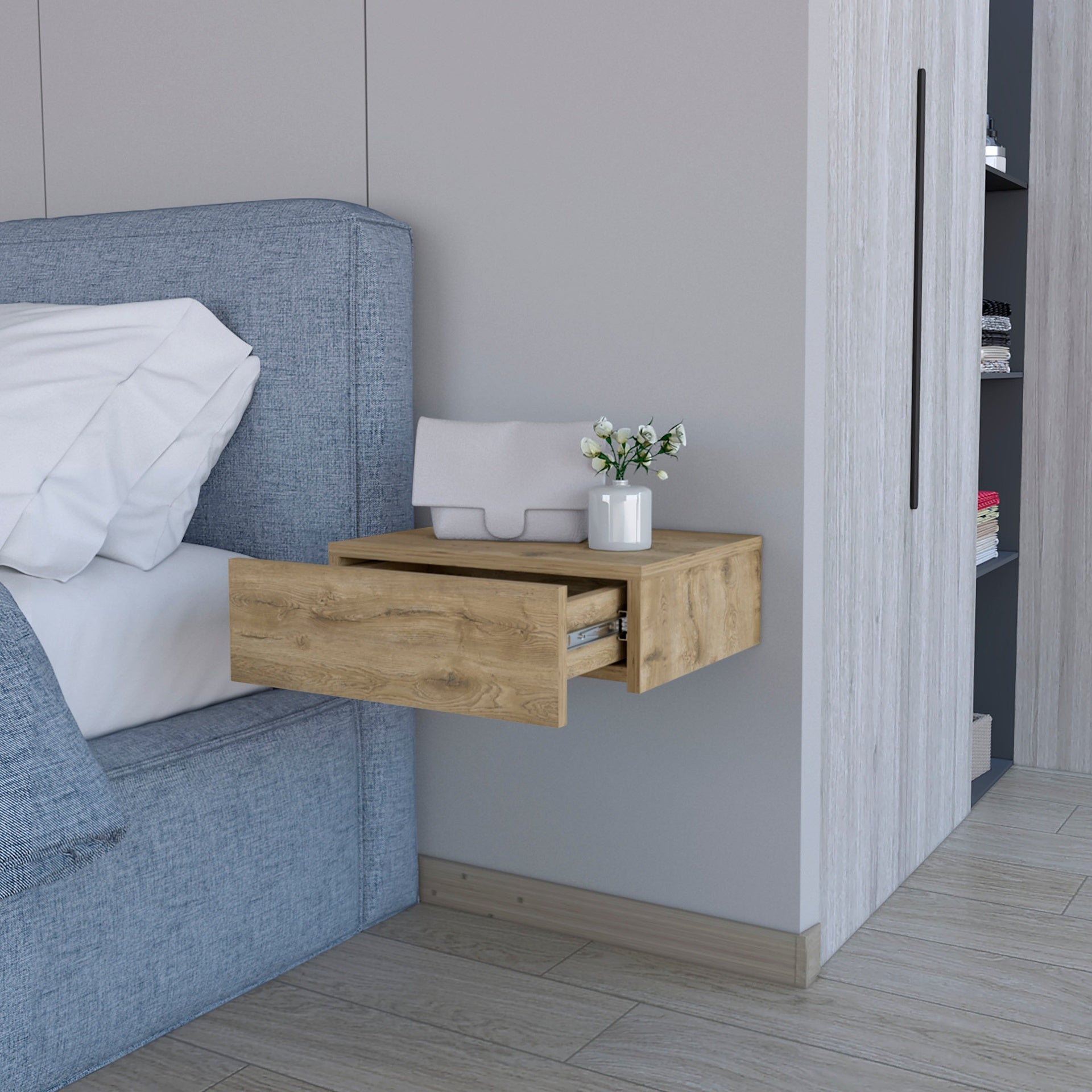 Macadamia Wall-Mounted Floating Nightstand