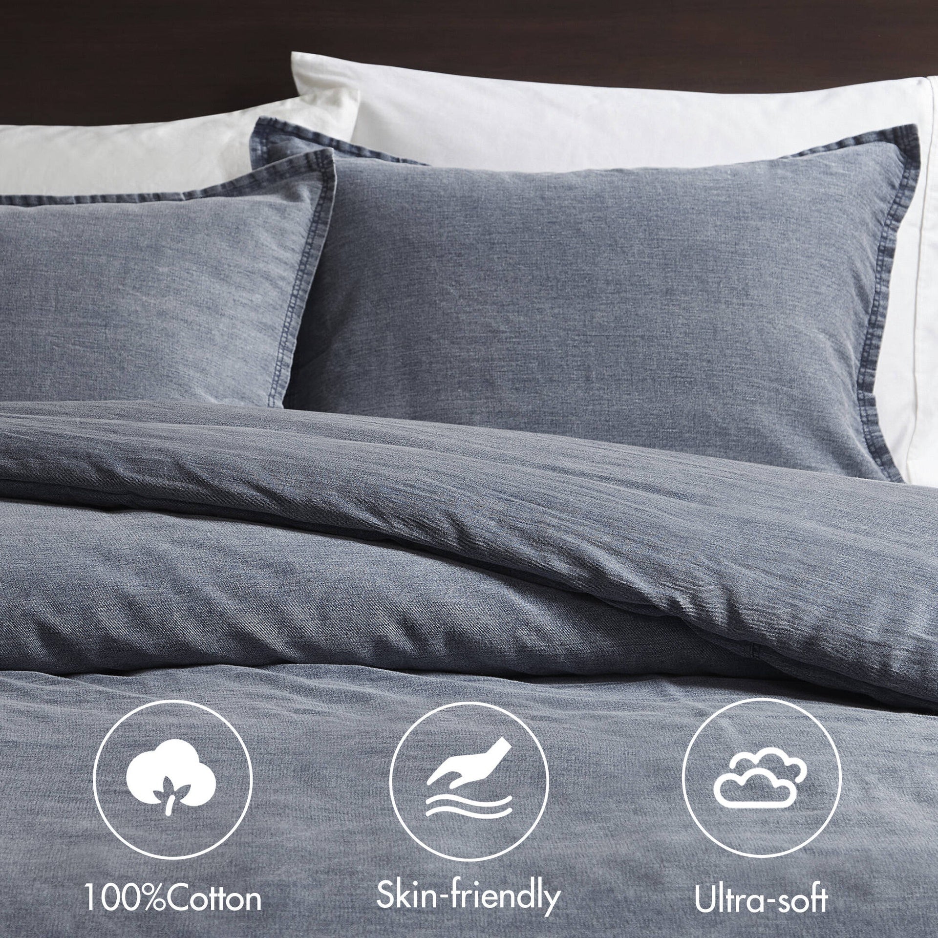 3PCS King/Cal King Twill Washed Duvet Set