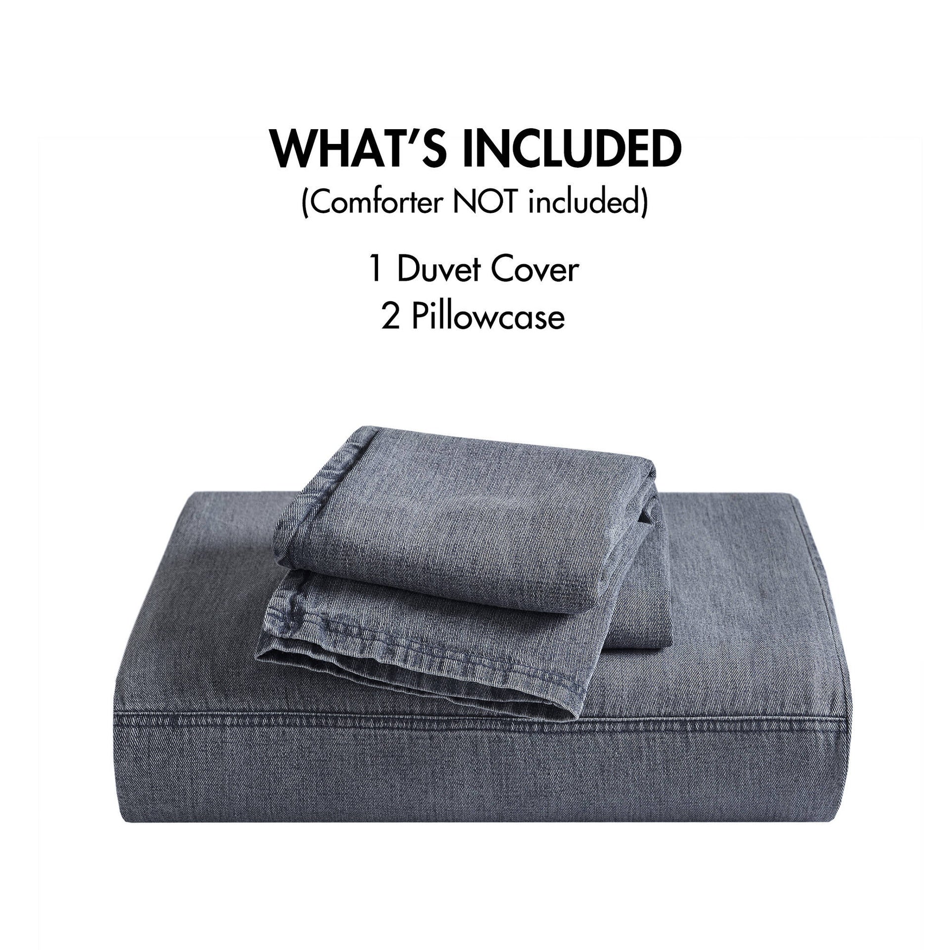 3PCS King/Cal King Twill Washed Duvet Set