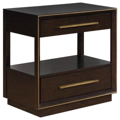 Smoked Peppercorn 2-drawer Nightstand