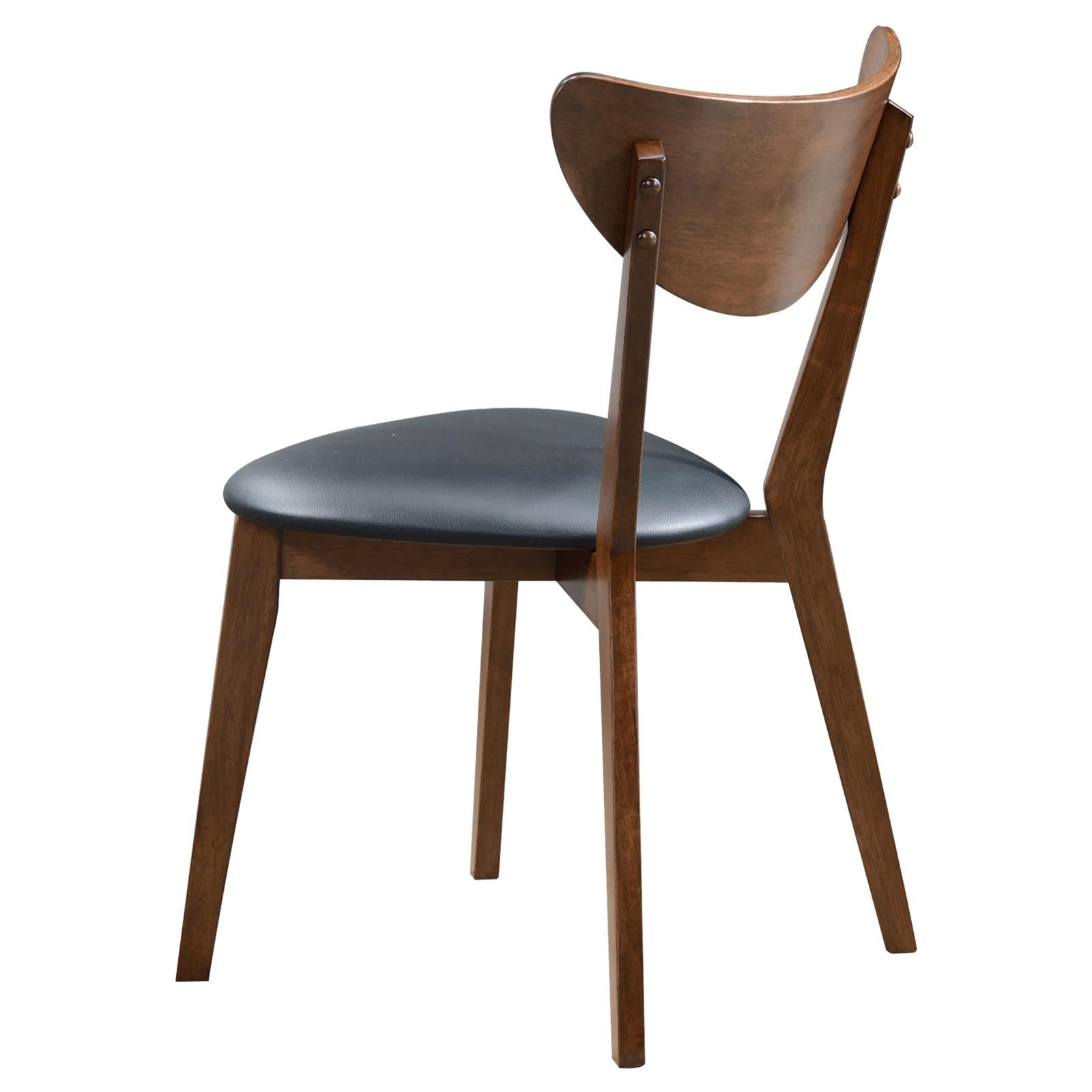 Dark Walnut and Black Open Back Side Chairs (Set of 2)