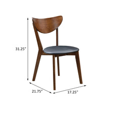 Dark Walnut and Black Open Back Side Chairs (Set of 2)