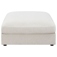 Duncan Beige Square Upholstered Ottoman