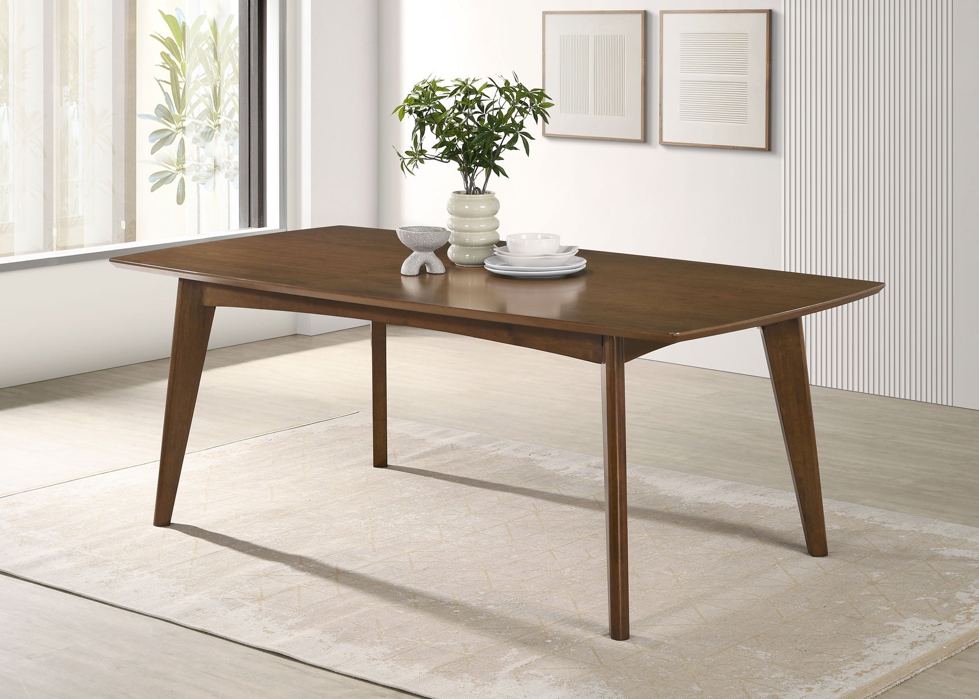 Marcella Dark Walnut Mid-century Rectangle Dining Table