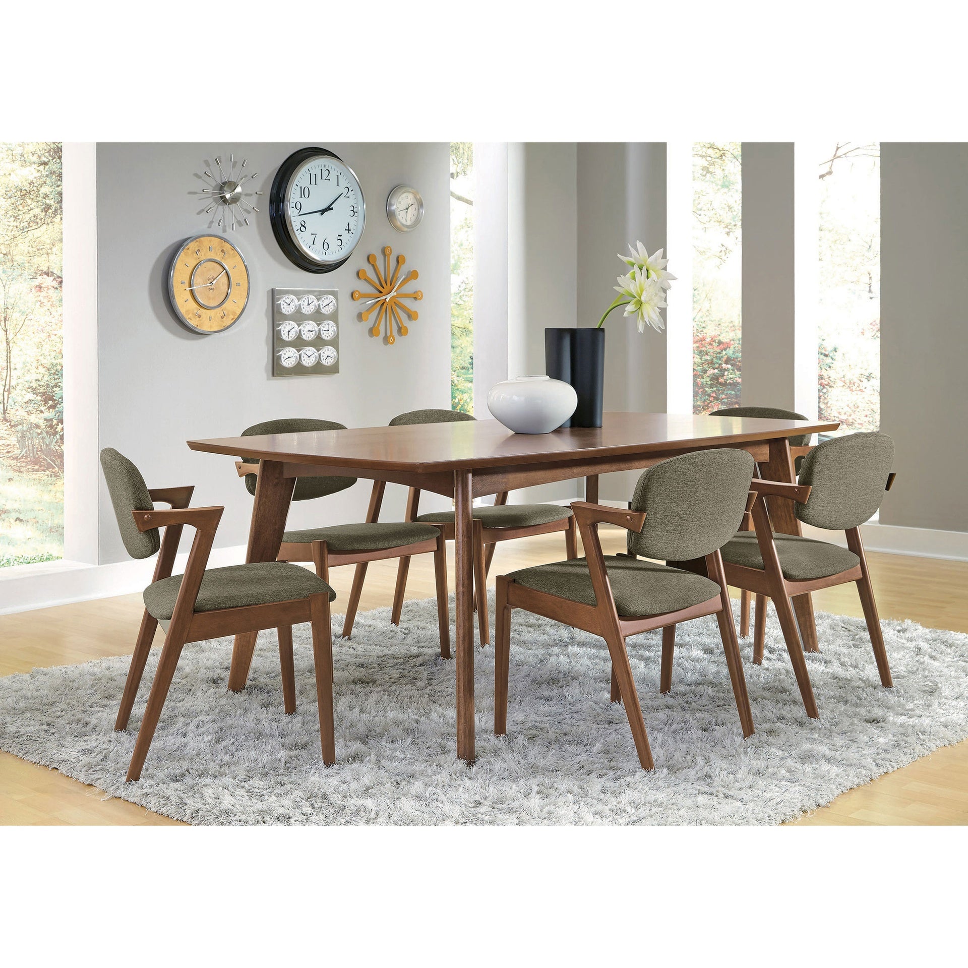 Marcella Dark Walnut Mid-century Rectangle Dining Table
