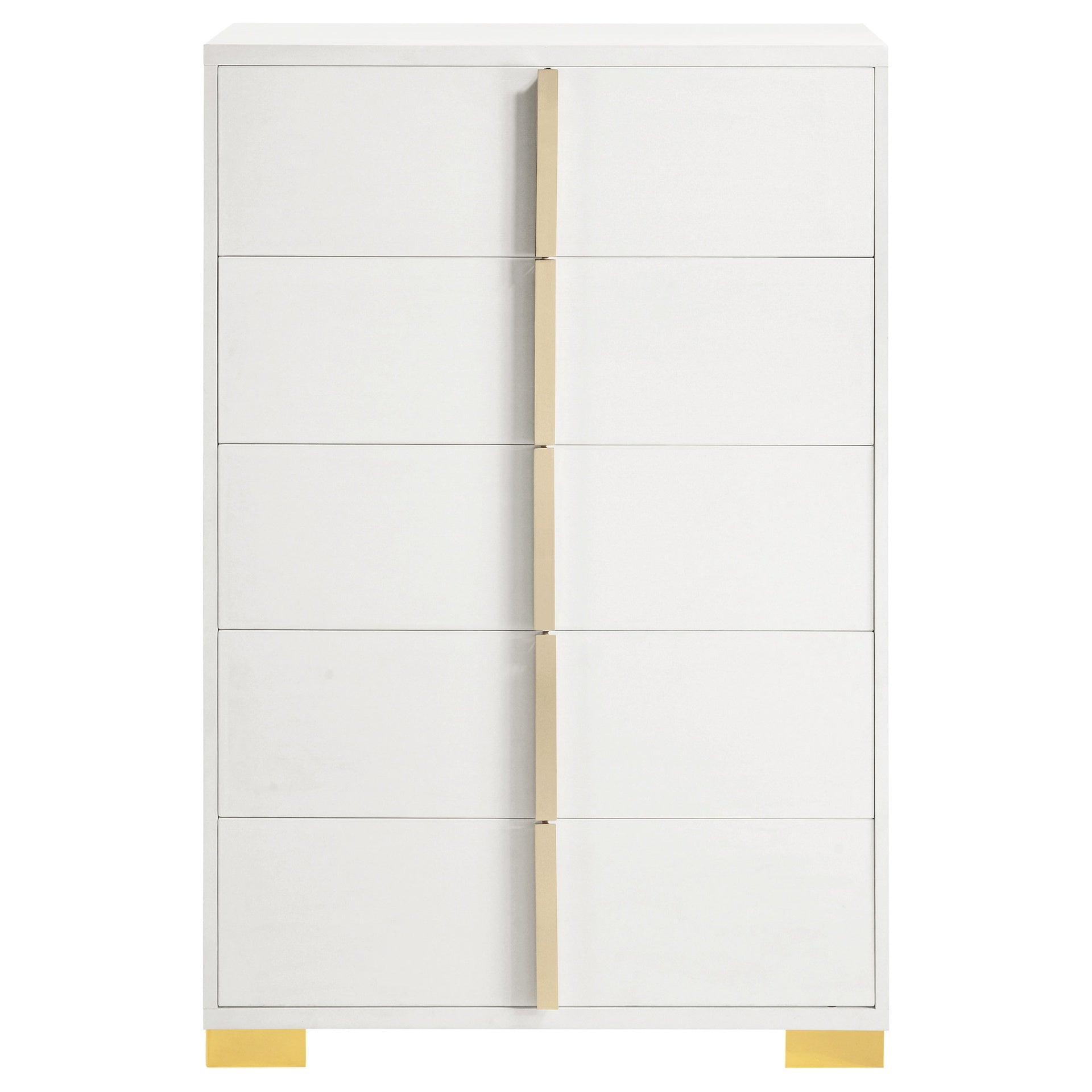 Medici White 5-drawer Chest
