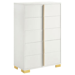 Medici White 5-drawer Chest