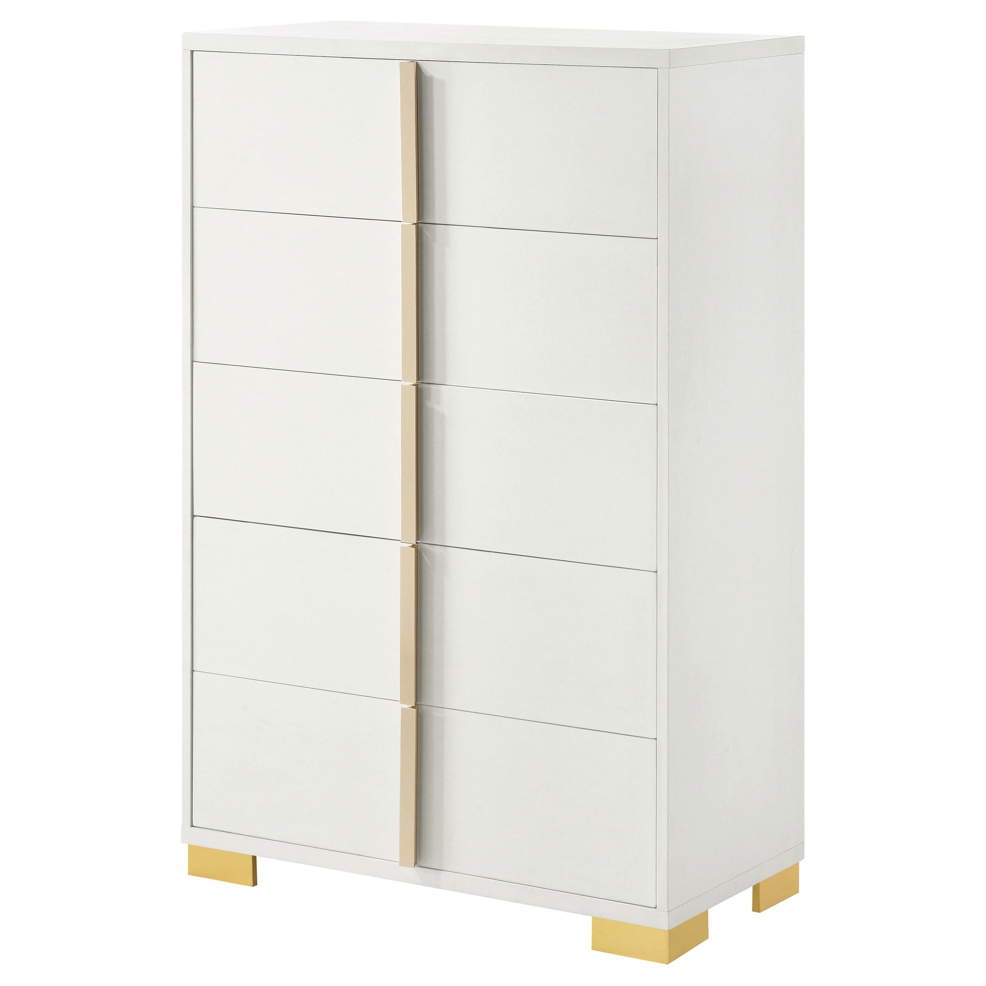 Medici White 5-drawer Chest