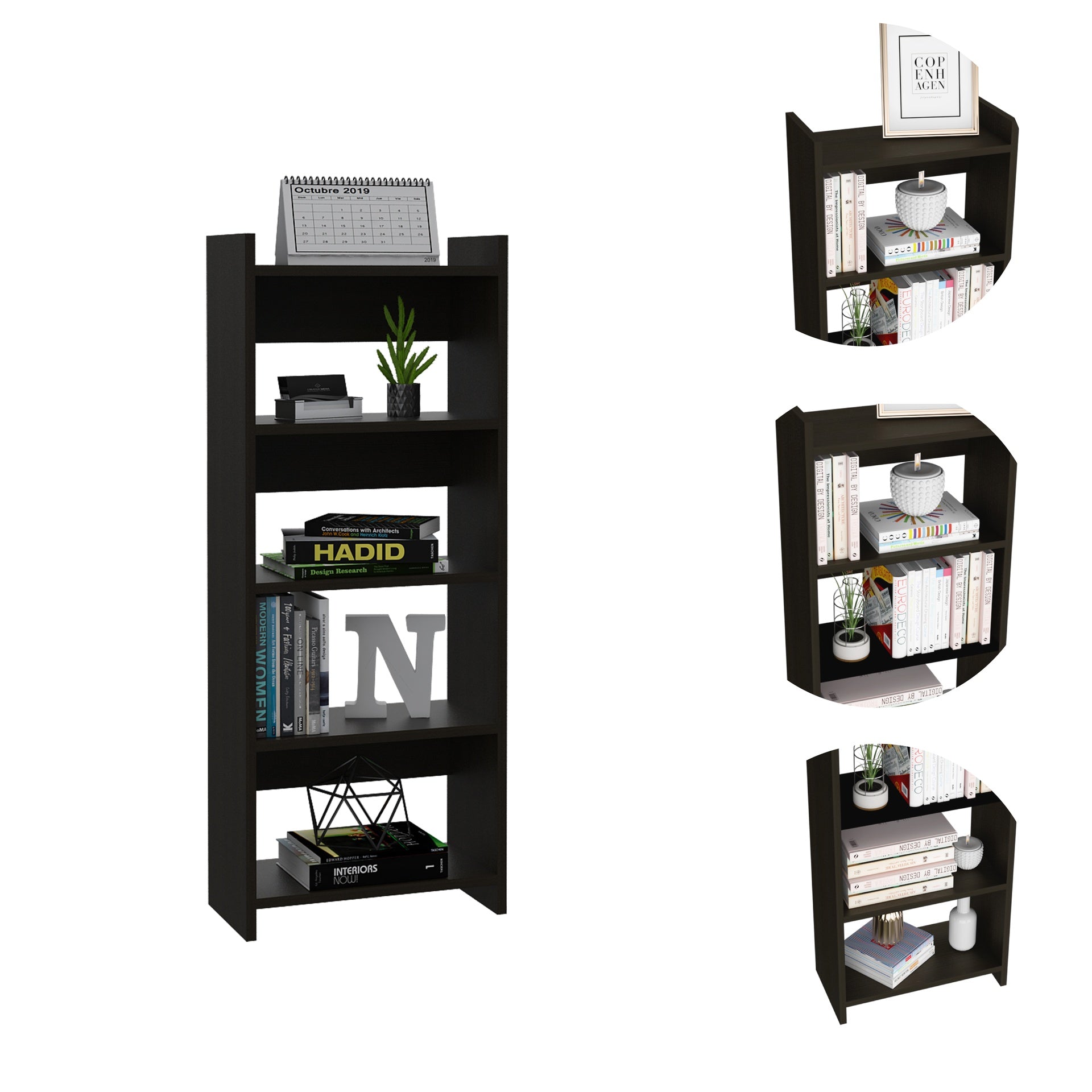 2-Piece 7-Shelf 1-Drawer Home Office Set Wenge