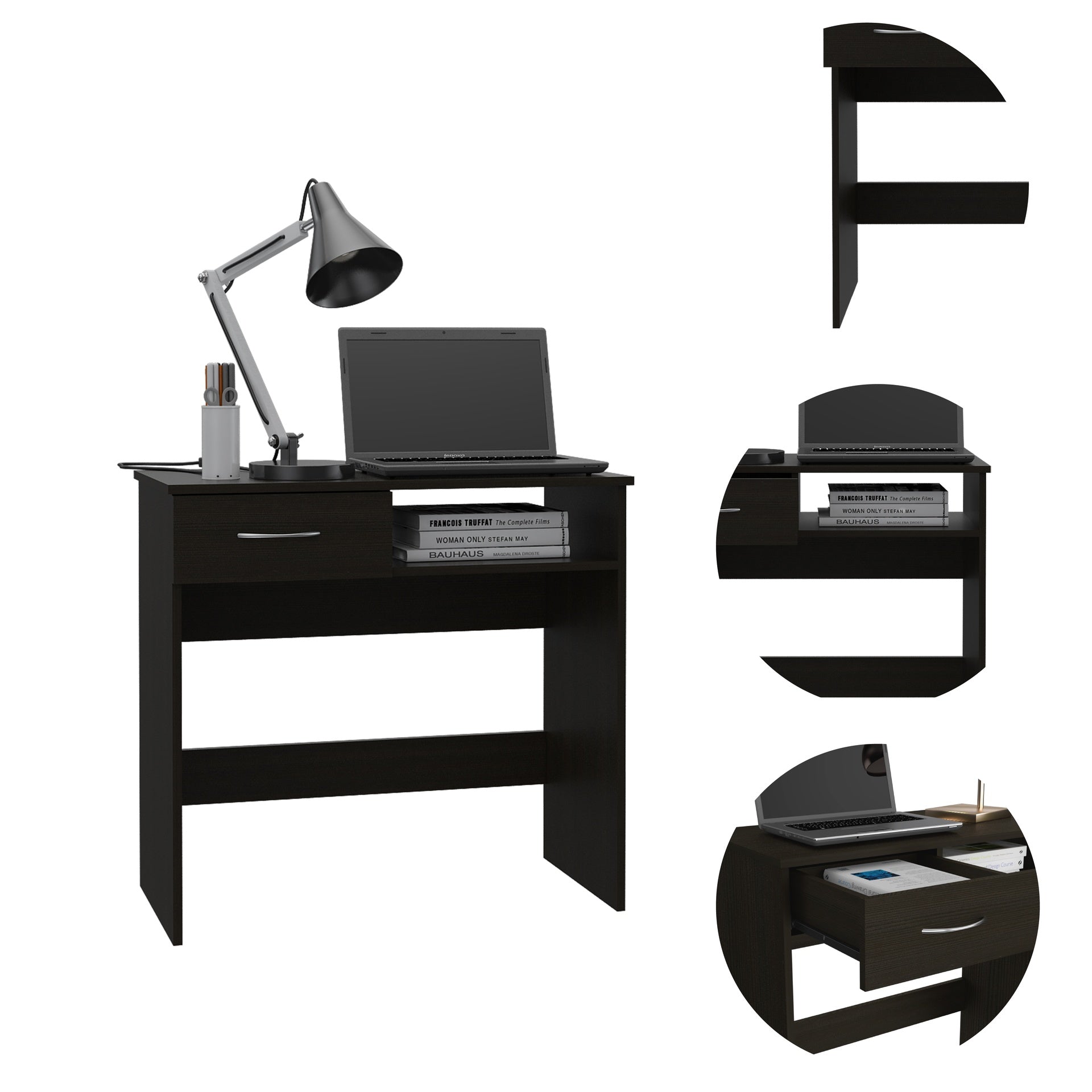 2-Piece 7-Shelf 1-Drawer Home Office Set Wenge