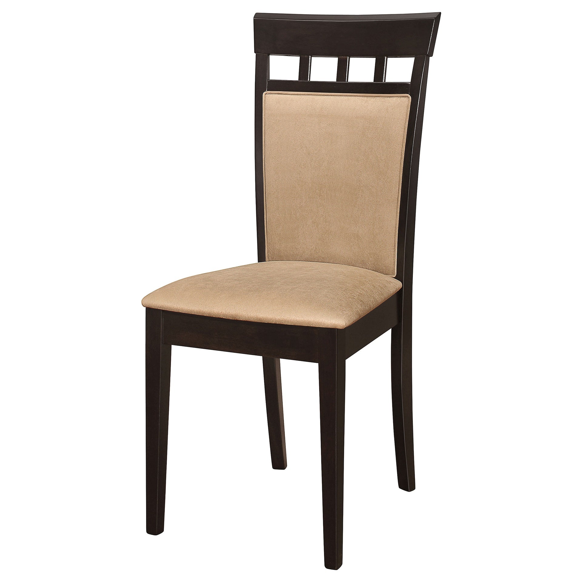 Beige and Cappuccino Upholstered Side Chairs (Set of 2)