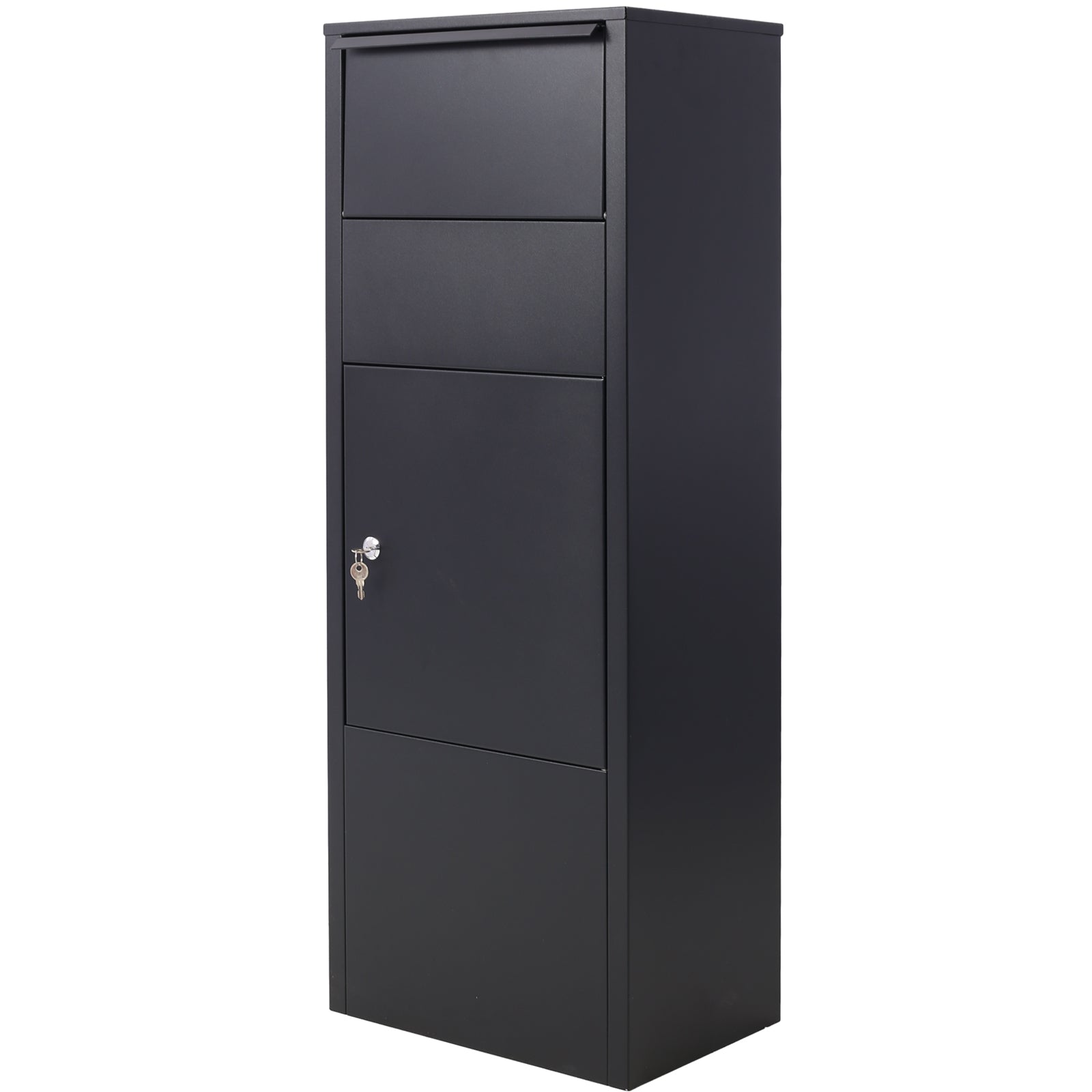 Large Package Delivery Parcel Mail Drop Box for Black, 10.5" x 15.5" x 41.30",with Lockable Storage Compartment Heavy Duty Weatherproof for Express Mail Delivery for Home & Business Use