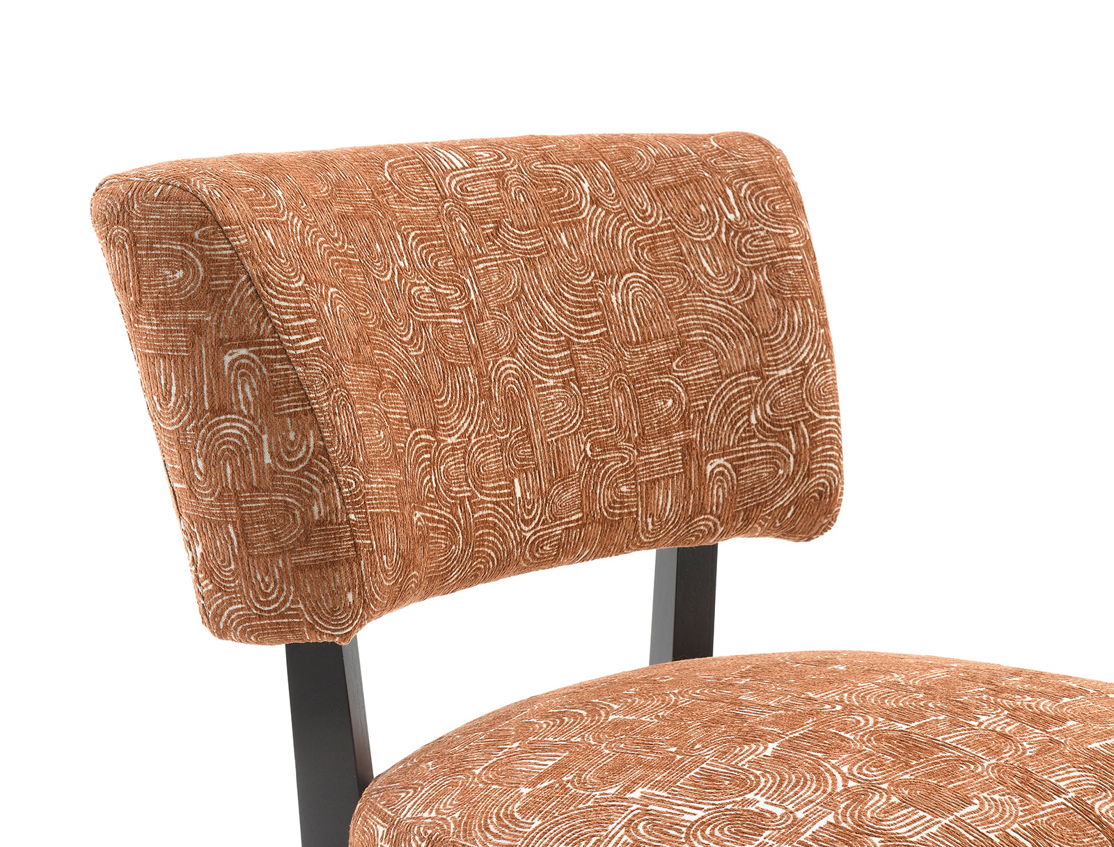 Contemporary Style Accent Chair Armless Design And Angled design Tapered Legs Rustic Orange Finish Primary Living Room