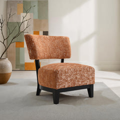Contemporary Style Accent Chair Armless Design And Angled design Tapered Legs Rustic Orange Finish Primary Living Room