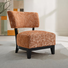 Contemporary Style Accent Chair Armless Design And Angled design Tapered Legs Rustic Orange Finish Primary Living Room