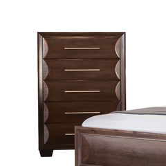 Transitional Style Chest 1pc 5-English Dovetail And French dovetail Drawer Espresso Finish Bedroom Finish