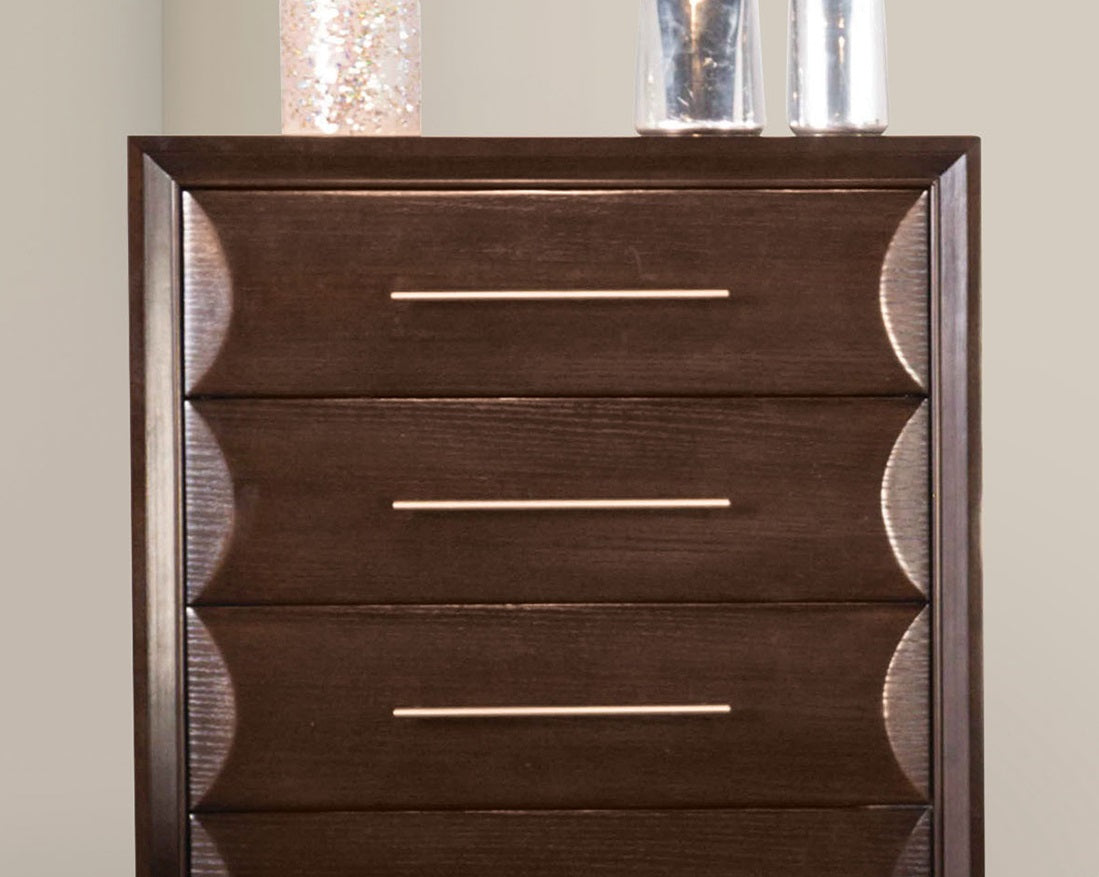 Transitional Style Chest 1pc 5-English Dovetail And French dovetail Drawer Espresso Finish Bedroom Finish