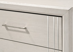 1pc Contemporary Six Drawers Dresser Bed Side Cabinet Wooden Furniture White/Beige Color