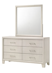 1pc Contemporary Six Drawers Dresser Bed Side Cabinet Wooden Furniture White/Beige Color