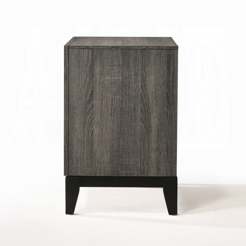 Transitional Gray Finish Nightstand of 2-Drawers Wooden Bedroom Furniture 1pc