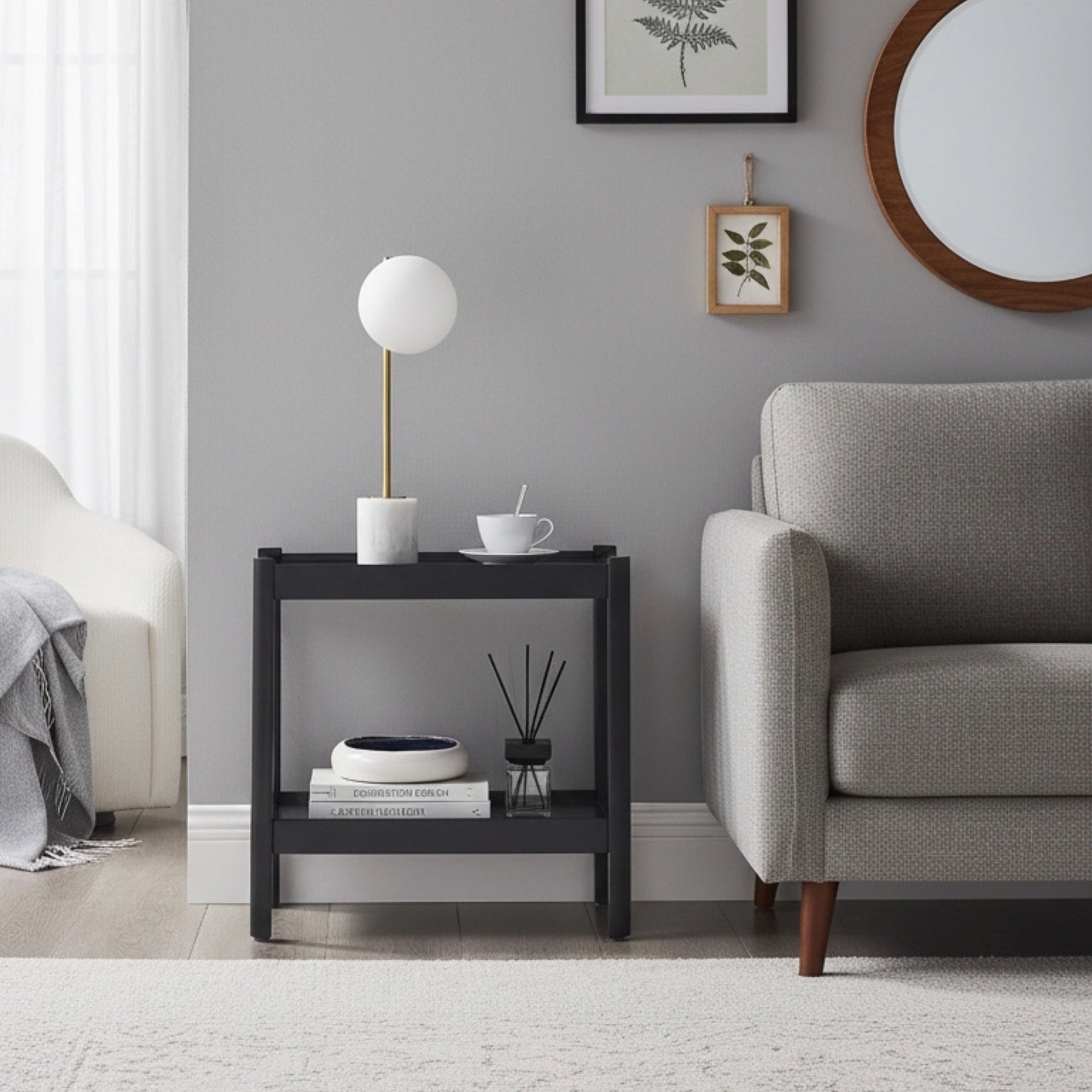 Yonda Matte Black Accent Table