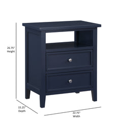 Weston Midnight Blue 2 Drawer Nightstand