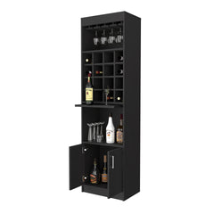 Myers  Bar Cabinet, Two Shelves, Double Door Cabinet, Six Built-in Wine Rack