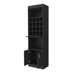 Myers  Bar Cabinet, Two Shelves, Double Door Cabinet, Six Built-in Wine Rack