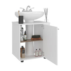 FM FURNITURE Gila Bend Under Sink Storage Cabinet, Compact Design, with Two Shelves for Organizing Bathroom Items, White
