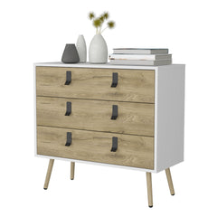 Kimball 3-drawer Dresser, Modern Chic Storage with Wooden Legs
