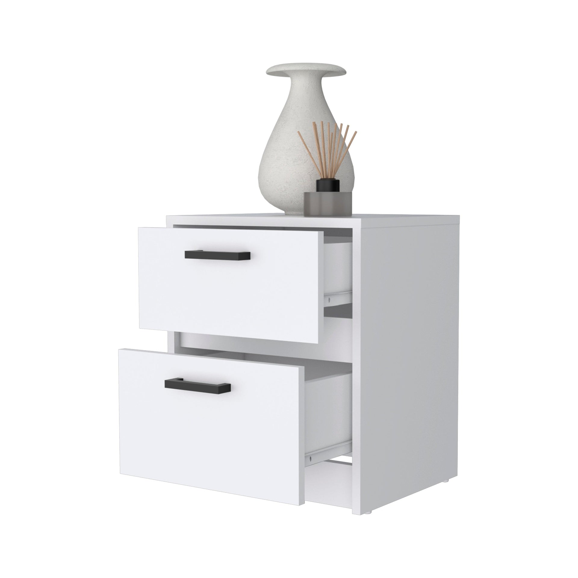 Augusta Floating Nightstand with 2-Tier Shelf and 1-Drawer