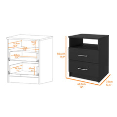 Oklahoma Nightstand,Two Drawers, One Shelf